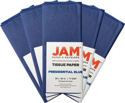 Presidential Blue Tissue Paper (20 x 26) 5 Packs of 10 Sheets (50 Total Sheets)