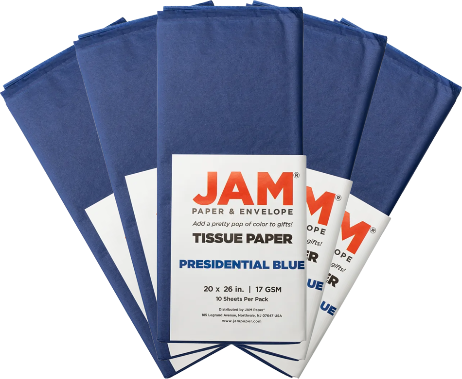 Presidential Blue Tissue Paper (20 x 26) 5 Packs of 10 Sheets (50 Total Sheets)