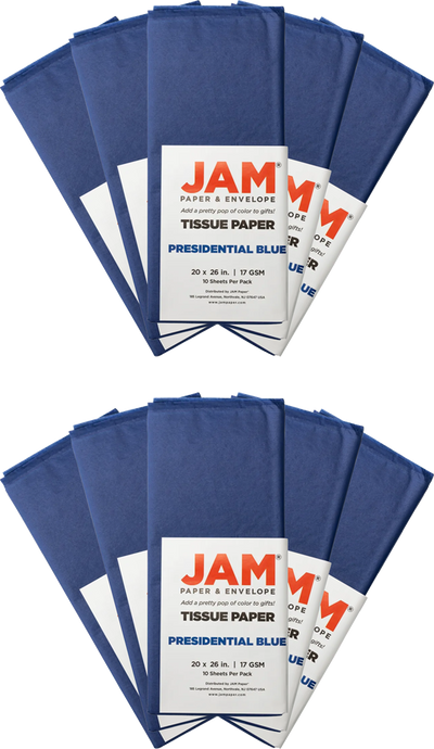 Presidential Blue Tissue Paper (20 x 26) 10 Packs of 10 Sheets (100 Total Sheets)