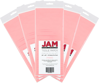Pink Tissue Paper (20 x 26) 5 Packs of 10 Sheets (50 Total Sheets)