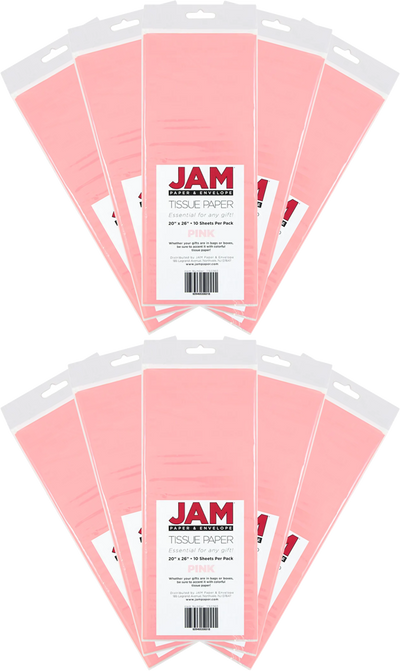 Pink Tissue Paper (20 x 26) 10 Packs of 10 Sheets (100 Total Sheets)