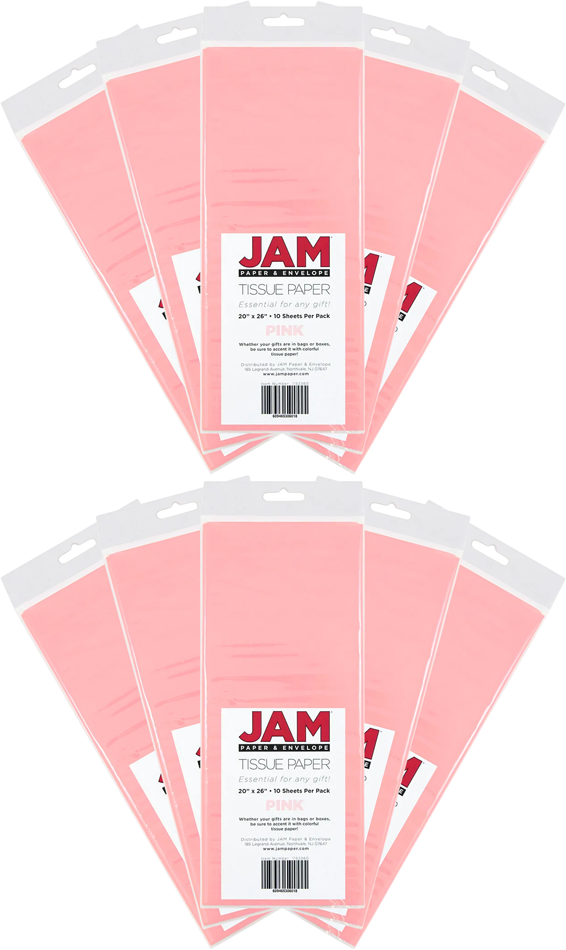 Pink Tissue Paper (20 x 26) 10 Packs of 10 Sheets (100 Total Sheets)