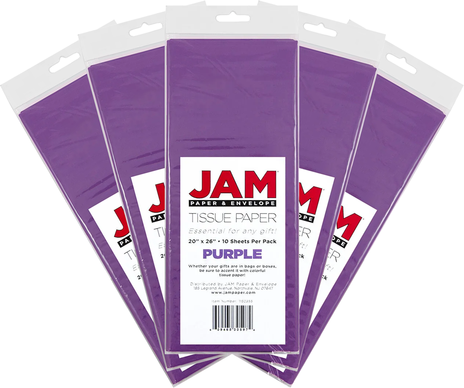 Purple Tissue Paper (20 x 26) 5 Packs of 10 Sheets (50 Total Sheets)