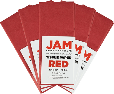 Red Tissue Paper (20 x 26) 5 Packs of 10 Sheets (50 Total Sheets)