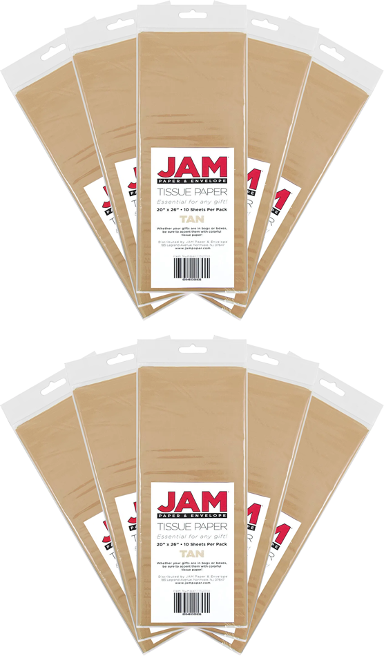 Tan Tissue Paper (20 x 26) 10 Packs of 10 Sheets (100 Total Sheets)