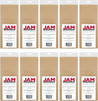 Tan Tissue Paper (20 x 26) 10 Packs of 10 Sheets (100 Total Sheets)