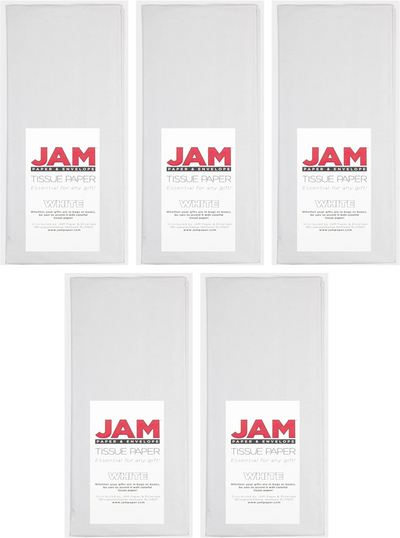 White Tissue Paper (20 x 26) 5 Packs of 10 Sheets (50 Total Sheets)