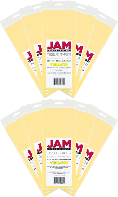 Yellow Tissue Paper (20 x 26) 10 Packs of 10 Sheets (100 Total Sheets)