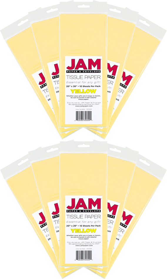 Yellow Tissue Paper (20 x 26) 10 Packs of 10 Sheets (100 Total Sheets)