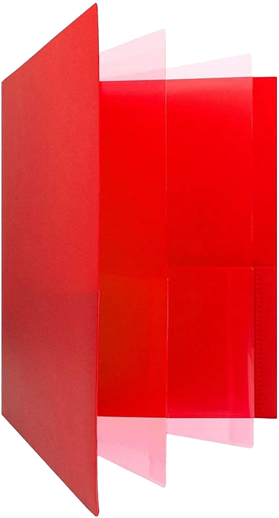 Red 9 x 12 Plastic 6 Pocket Folders