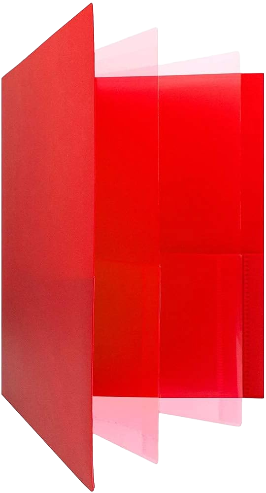 Red 9 x 12 Plastic 6 Pocket Folders