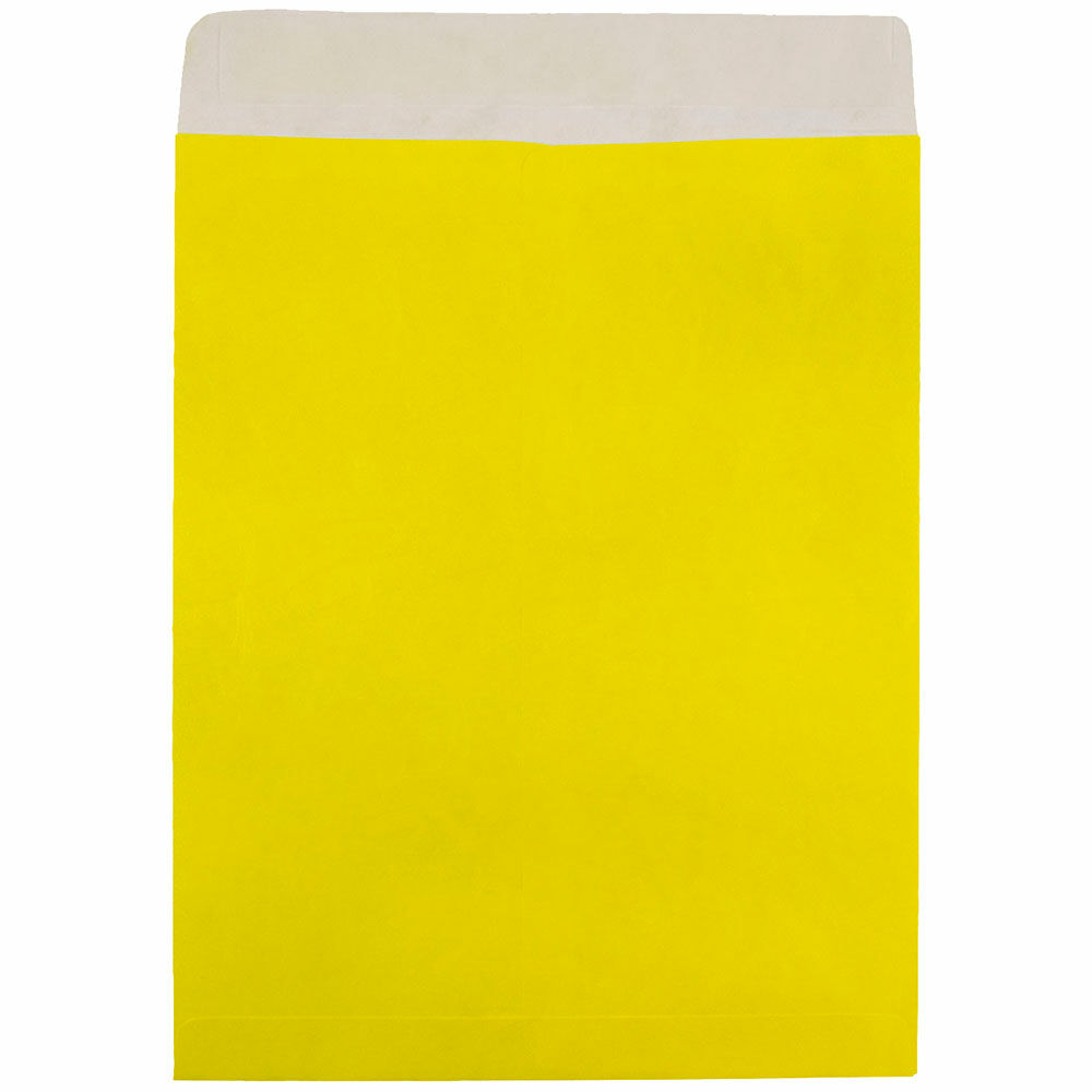 Yellow Tyvek 14lb 10 x 13 Open End Envelopes with Peel & Seal