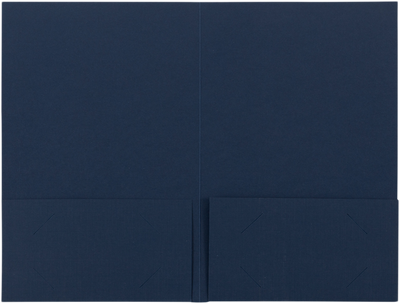 Nautical Navy Blue Linen with Silver Foil 6 x 9 Welcome Folder