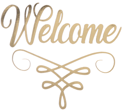 Glossy White with Gold Foil 6 x 9 Welcome Folders