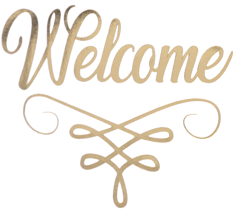 Glossy White with Gold Foil 6 x 9 Welcome Folders