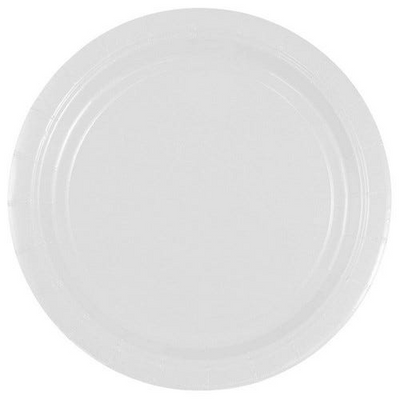 White and Silver Party Tableware Kit (Small and Medium Plastic Plates, Lunch and Beverage Napkins, Plastic Cups, and Plastic Tablecovers) - 160 Pack
