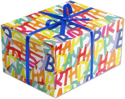 Rainbow Birthday Wrapping Paper (12.5 Sq Ft)