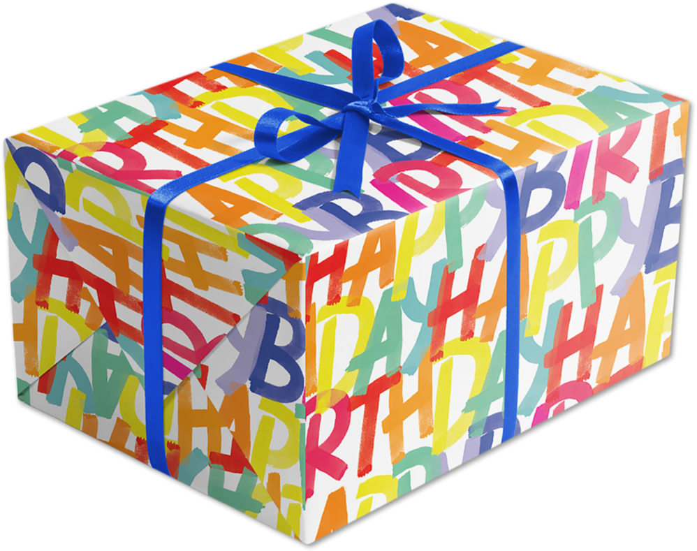 Rainbow Birthday Wrapping Paper (12.5 Sq Ft)