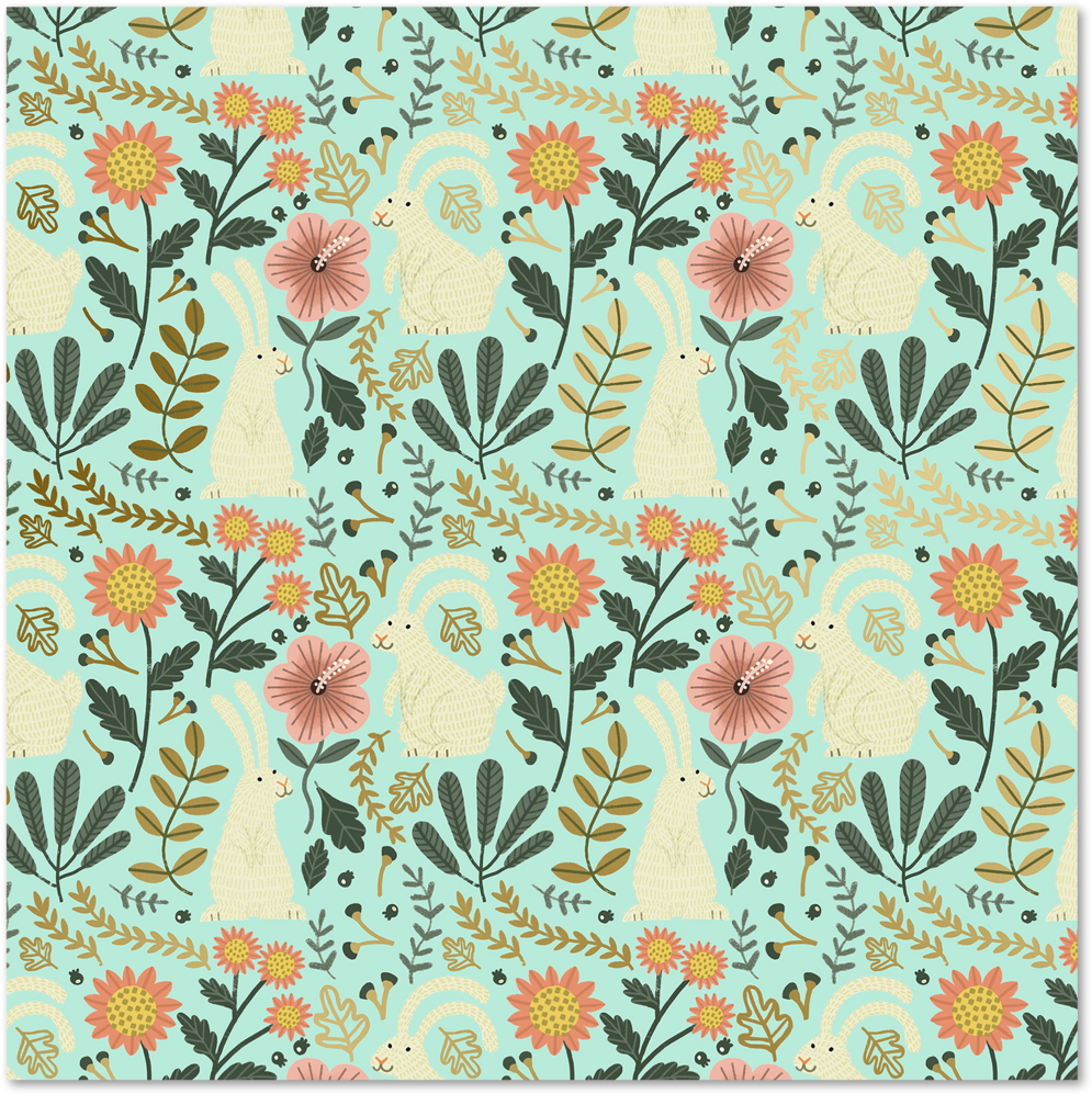 Bunny Rabbits Wrapping Paper (12.5 Sq Ft)