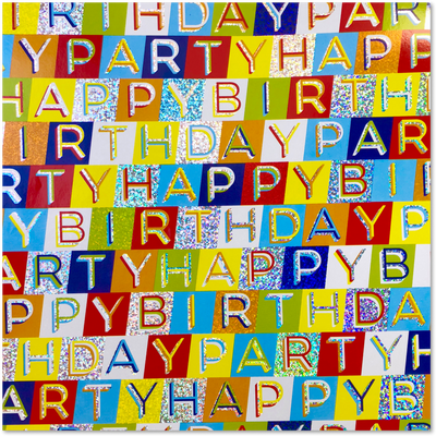 Glitter Birthday Wrapping Paper (12.5 Sq Ft)