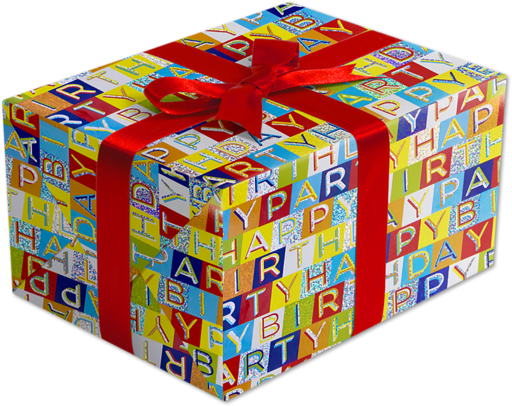 Glitter Birthday Wrapping Paper (12.5 Sq Ft)