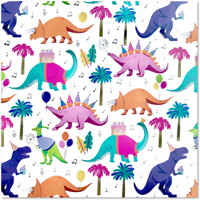 Dino Party Wrapping Paper (12.5 Sq Ft)