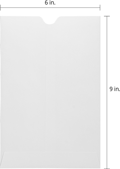 White 28lb 6 x 9 Open End Envelopes with Thumb Cut