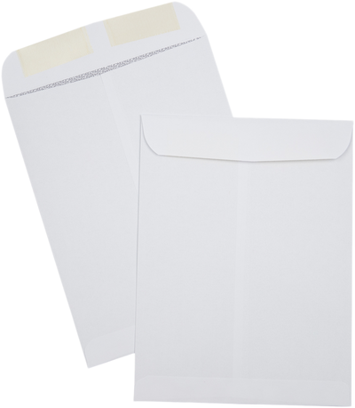 White with Security Tint 28lb 9 x 12 Open End Envelopes