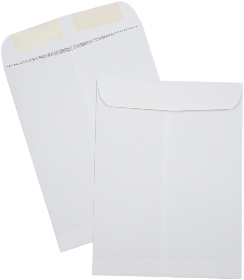 White with Security Tint 28lb 9 x 12 Open End Envelopes