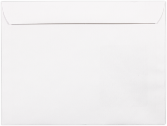 White 28lb 9 x 12 Open Side Booklet with Vertical Window Envelopes
