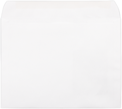 White 28lb 9 x 12 Open Side Booklet with Vertical Window Envelopes
