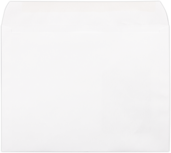 White 28lb 9 x 12 Open Side Booklet with Vertical Window Envelopes