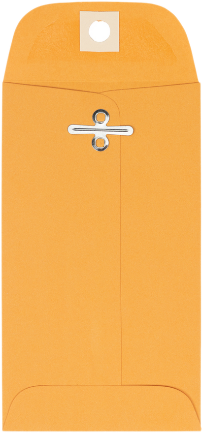 Brown Kraft 32lb #5 1/2 Coin Envelopes (3 1/8 x 5 1/2) with Clasp