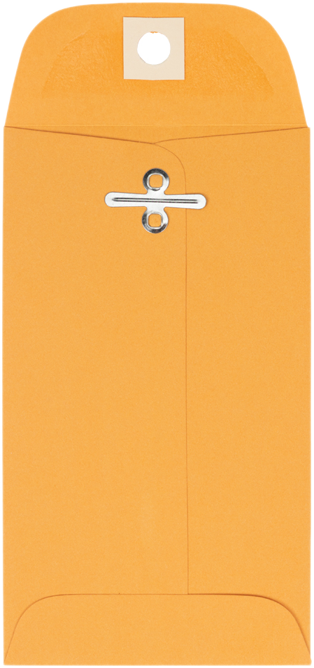 Brown Kraft 32lb #5 1/2 Coin Envelopes (3 1/8 x 5 1/2) with Clasp