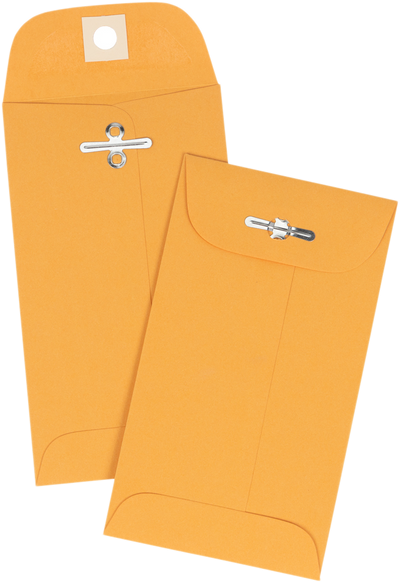Brown Kraft 32lb #5 1/2 Coin Envelopes (3 1/8 x 5 1/2) with Clasp
