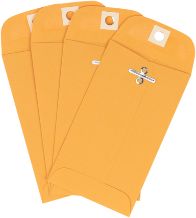 Brown Kraft 32lb #5 1/2 Coin Envelopes (3 1/8 x 5 1/2) with Clasp