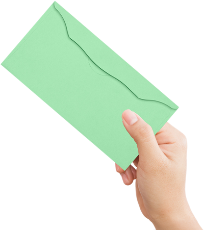 Pastel Green 20lb 3 1/8 x 6 1/4 Offering Envelopes