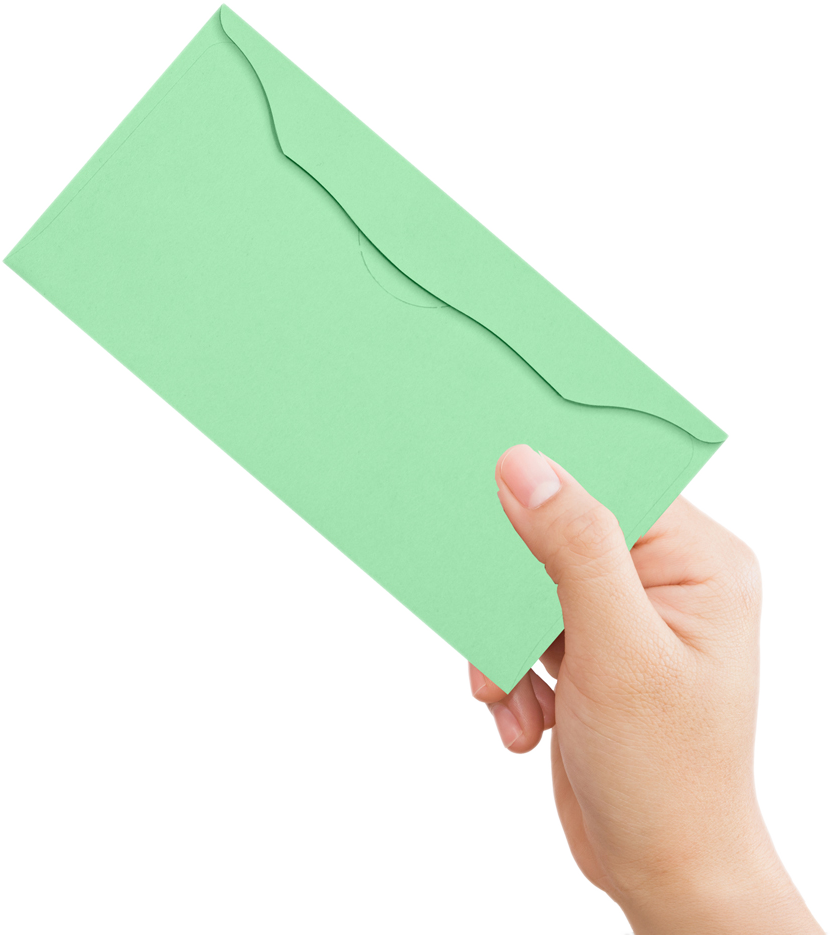 Pastel Green 20lb 3 1/8 x 6 1/4 Offering Envelopes