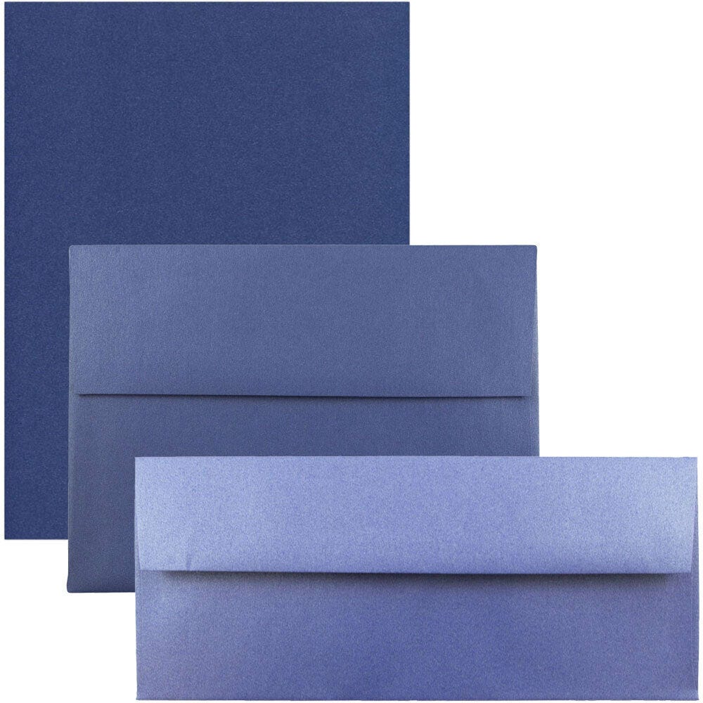 Blue Metallic Envelopes