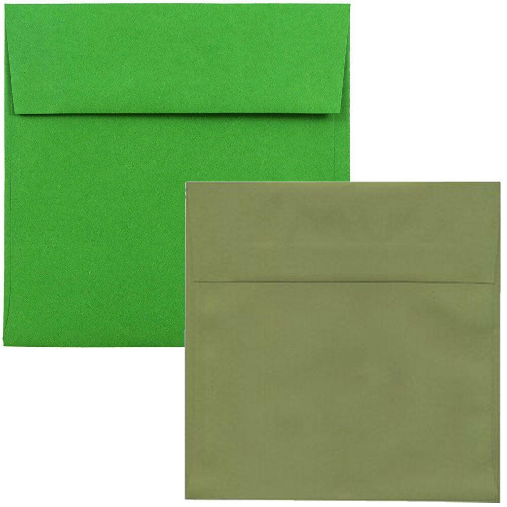 Green Square Envelopes