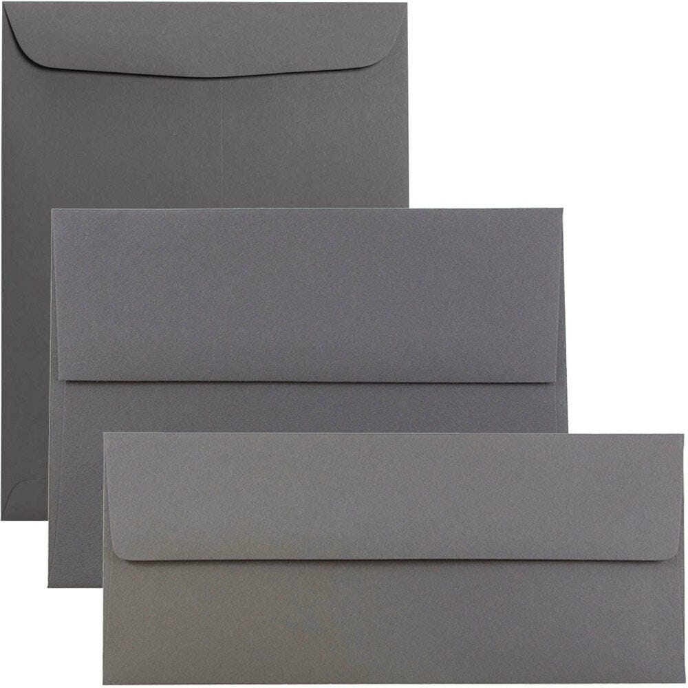 Grey/Silver Solid Color Envelopes