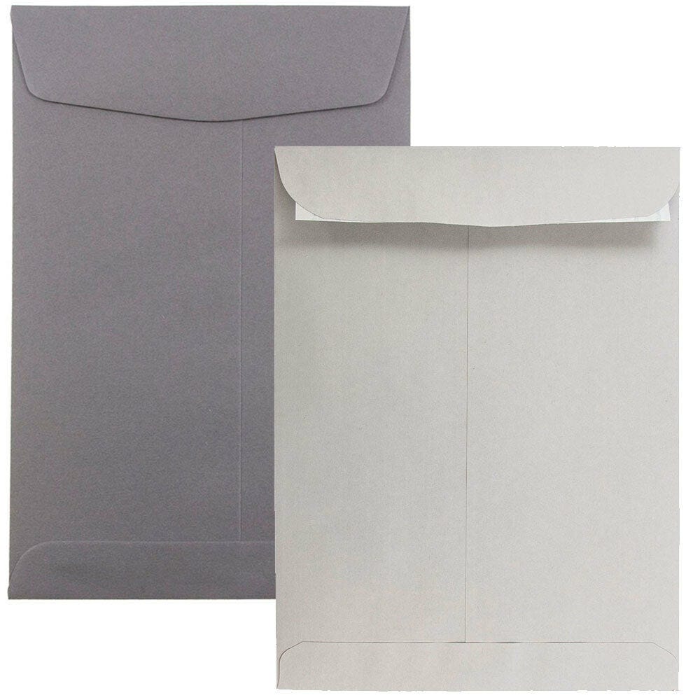 Gray/Silver Open End Envelopes