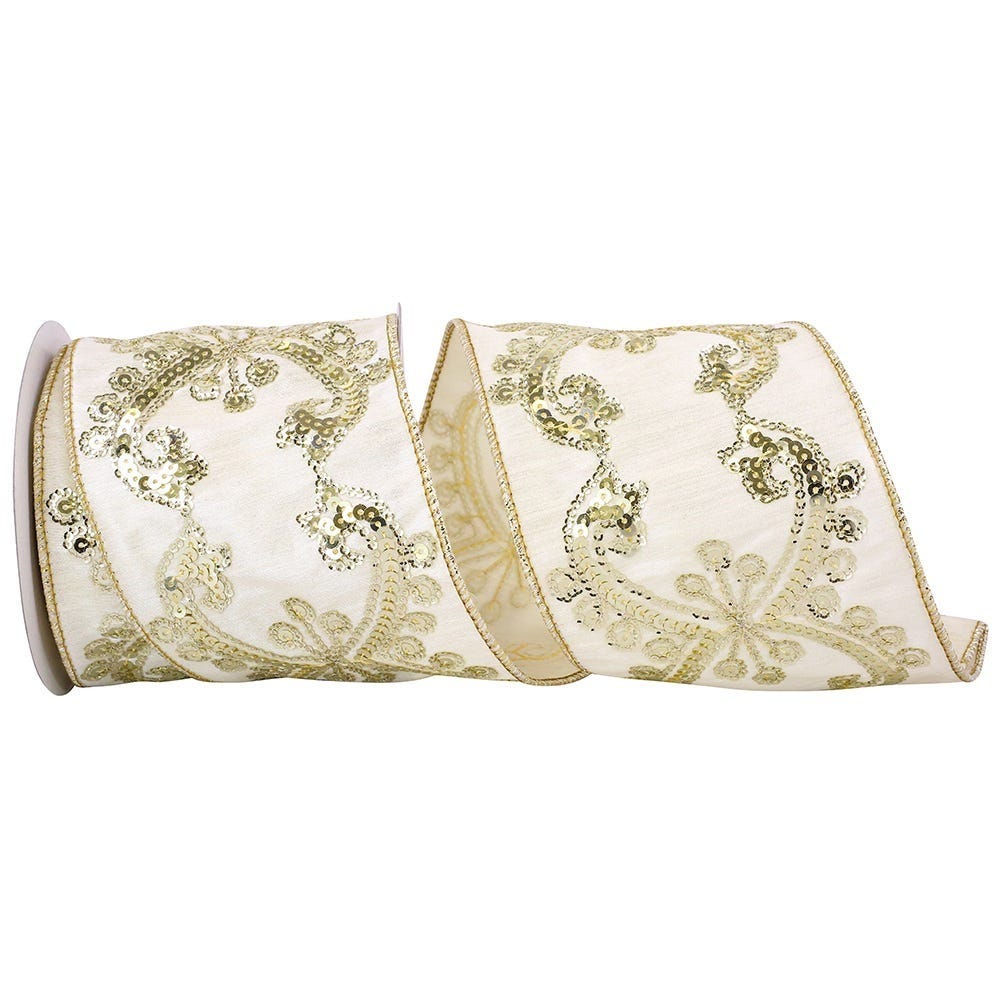 Ivory Scrolls Ribbon