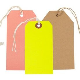 Jam Paper Premium Gift Tags with Twine String - 4 1/4 x 2 3/8 - Brown Kraft Recycled- 10/Pack