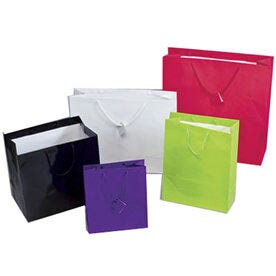 Assorted Pastel Solid Colored Paper Shopping Bags - 12 Pack, 5-1/4 x 3-1/2 x 8-1 | Quantity: 12 Gusset - 3 1/2'' by Paper Mart, Women's, Size: One