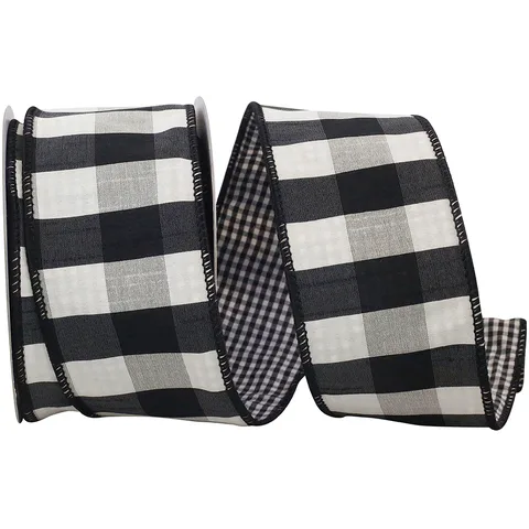 Black Plaid Ribbon