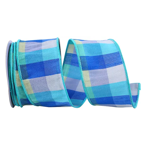 Blue Plaid Ribbon