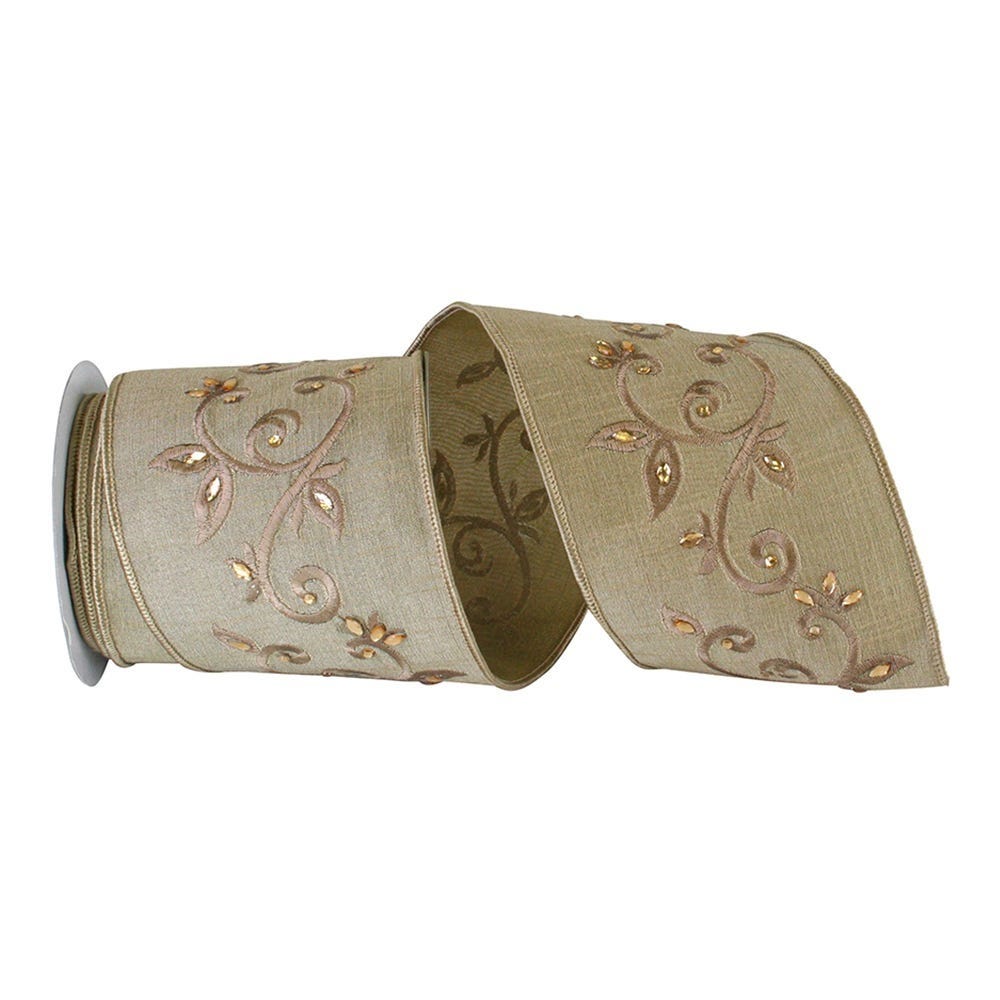 Brown Scrolls Ribbon