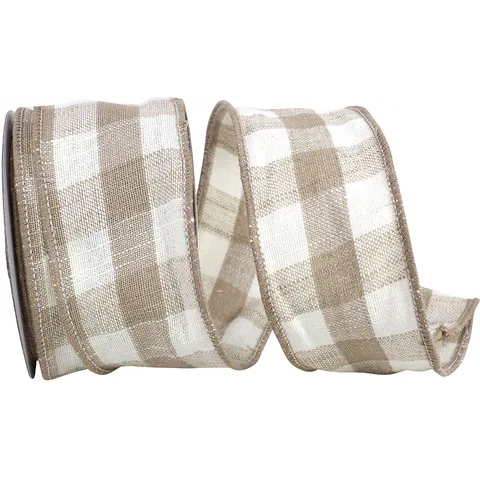Brown Plaid Ribbon