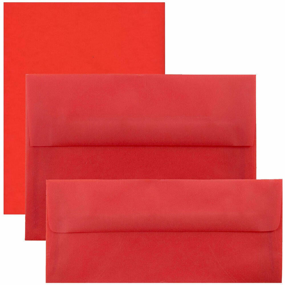 Red Translucent Vellum Envelopes